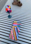 Rainbow Watercolor Stripe Microfiber Tea Towel