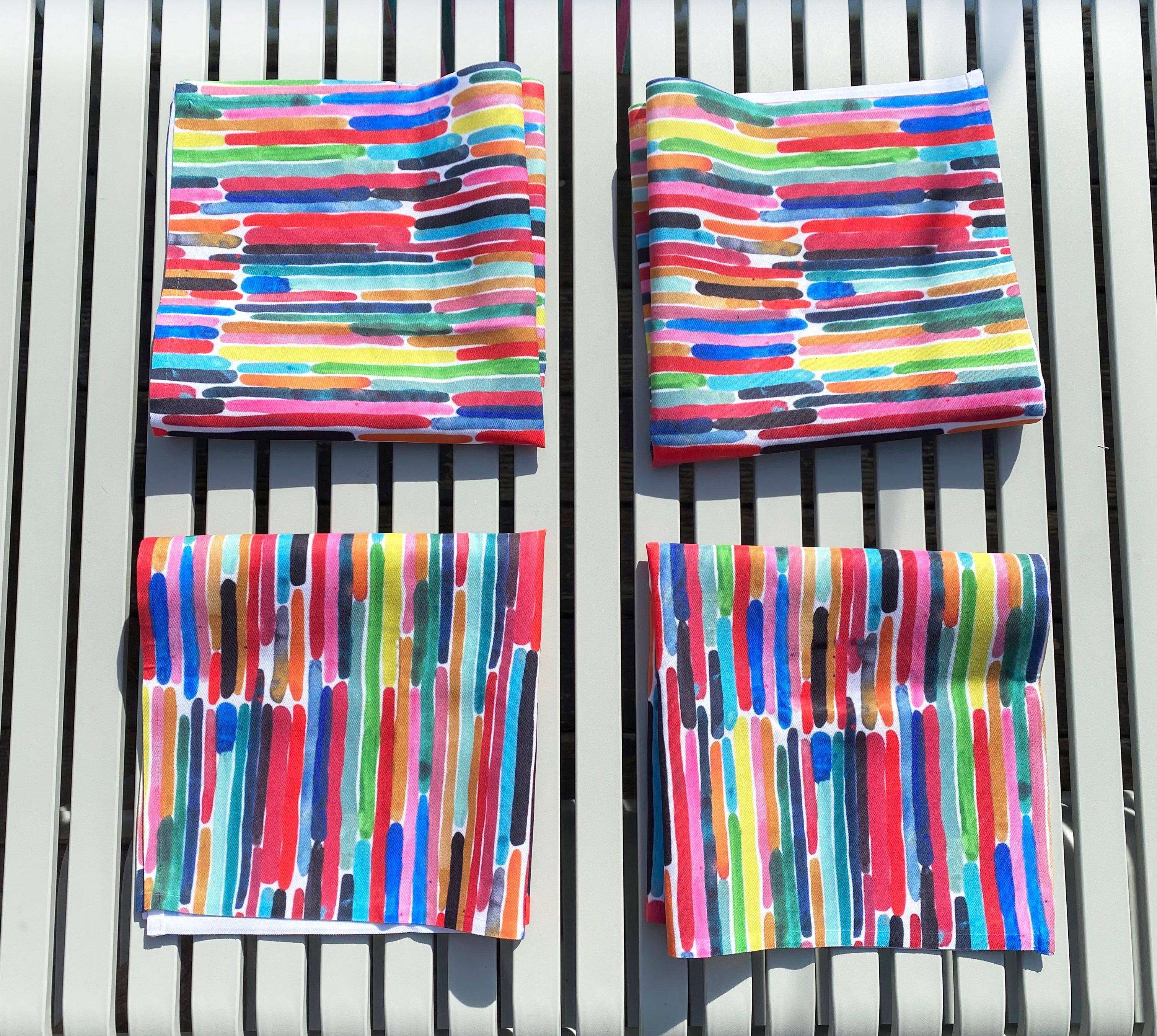 Rainbow Bricks Broadcloth Napkin Set