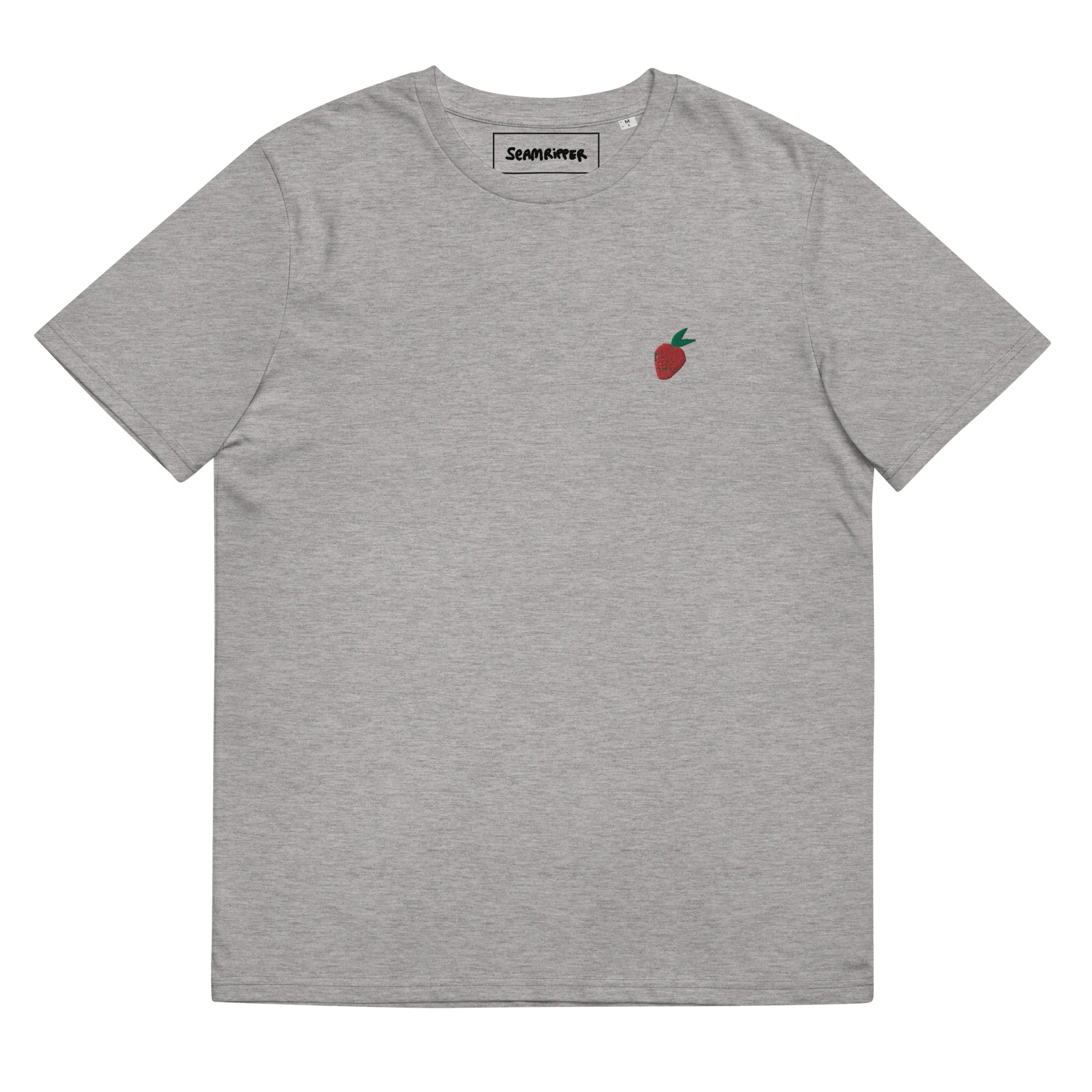 Strawberry Embroidered Unisex Organic Cotton T-shirt