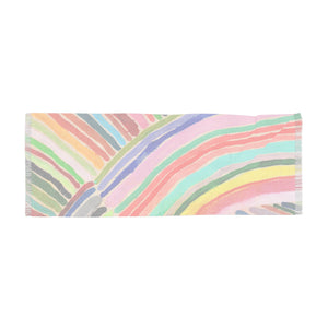 Big Rainbow Watercolor Stripe Lightweight Scarf