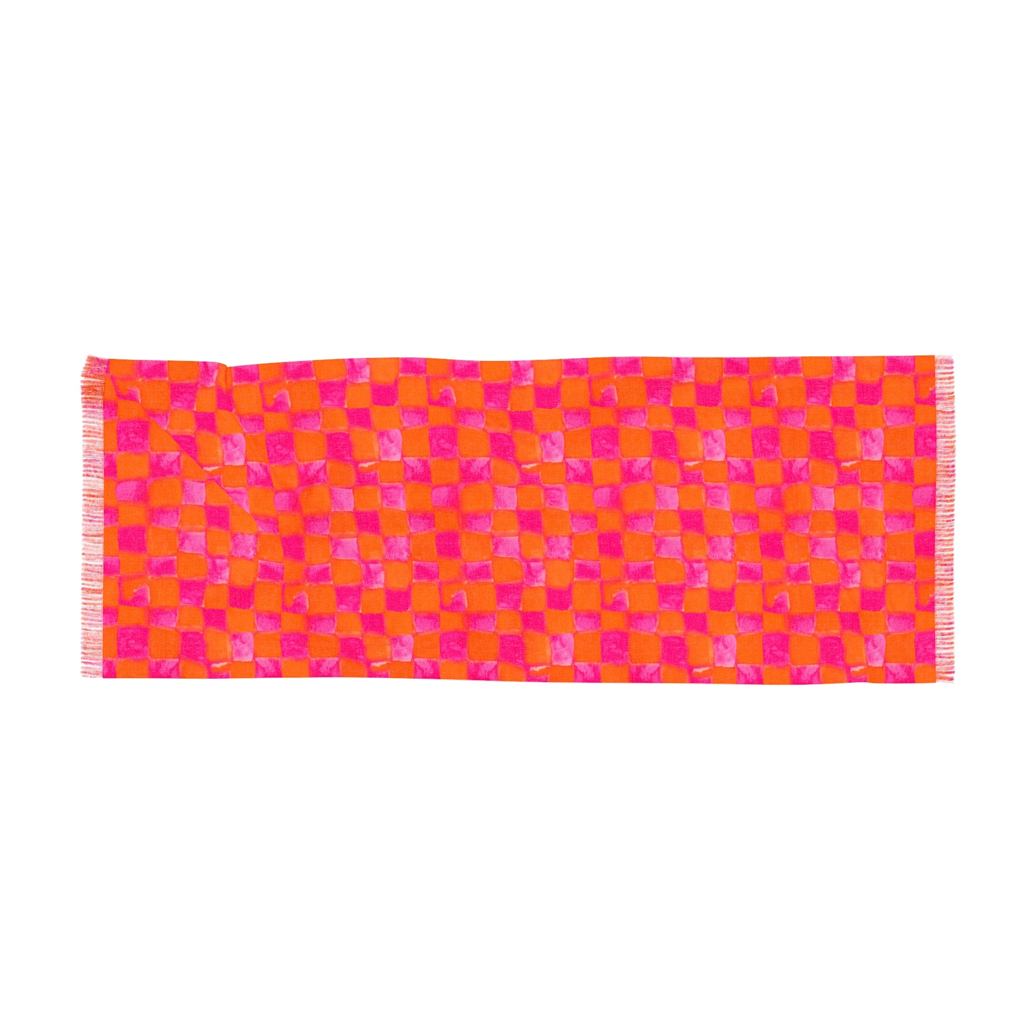 Grapefruit Checkerland Lightweight Scarf