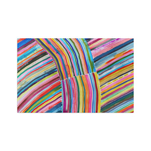 Rainbow Watercolor Stripe Microfiber Tea Towel
