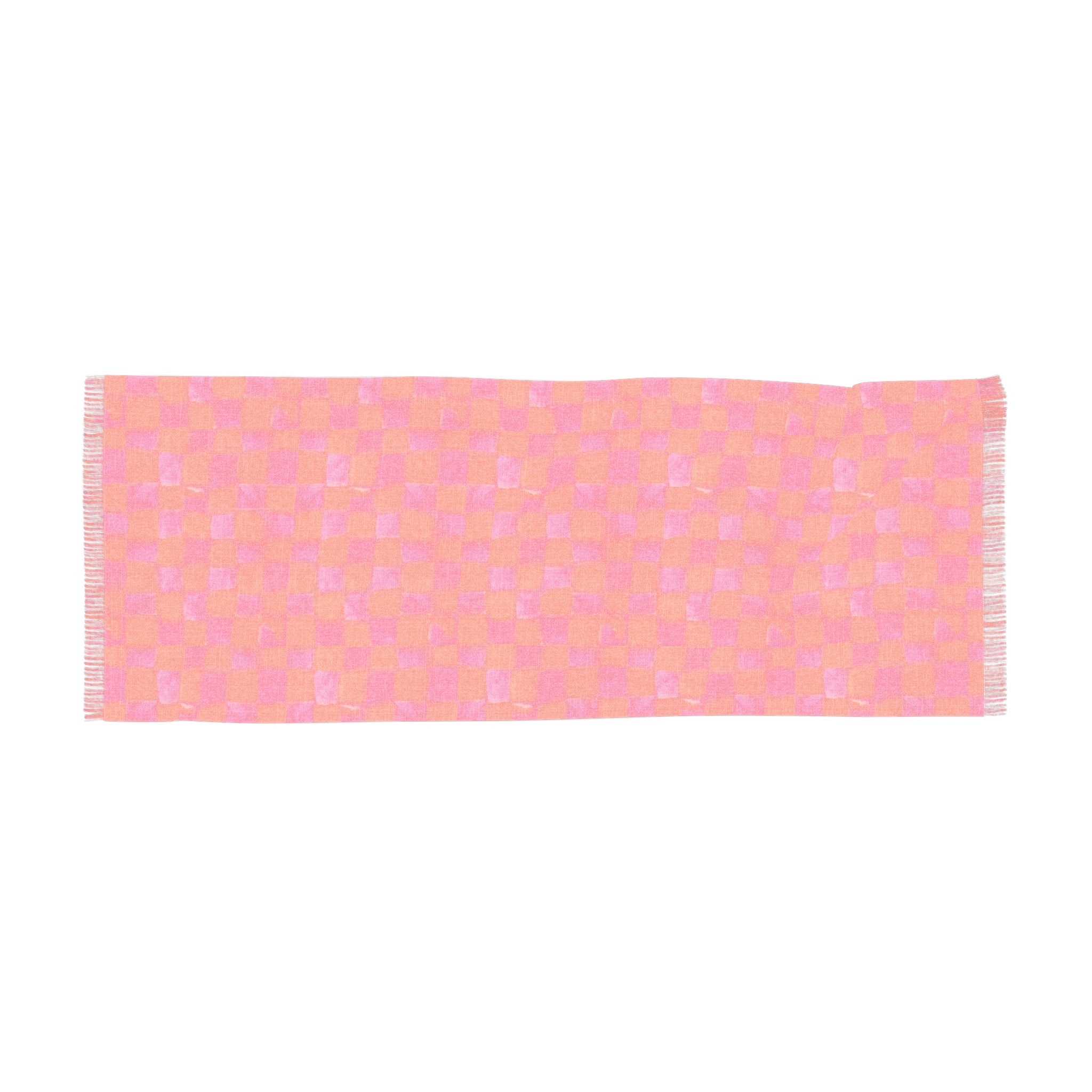 Grapefruit Checkerland Lightweight Scarf