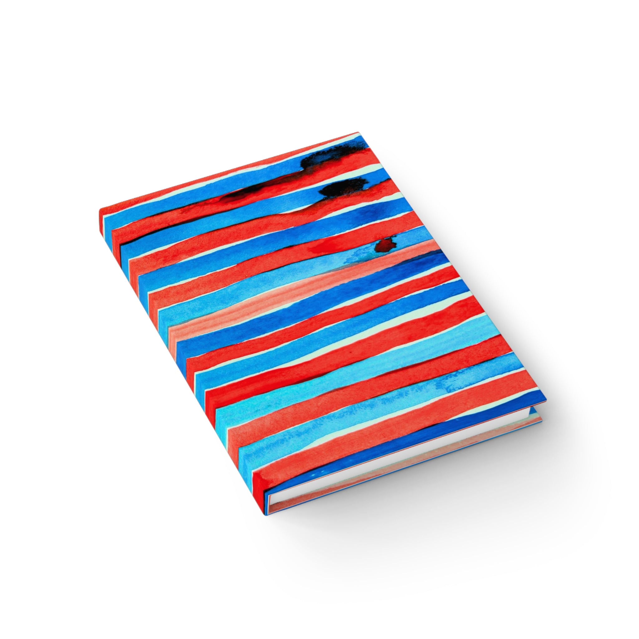 Neon Blue + Red Candy Stripe Journal