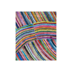 Rainbow Watercolor Stripe Crushed Velvet Throw
