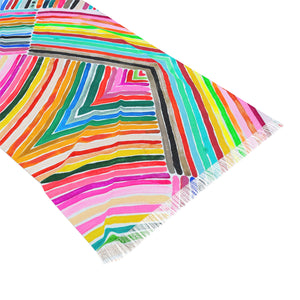 Rainbow 2 Watercolor Stripe Lightweight Scarf