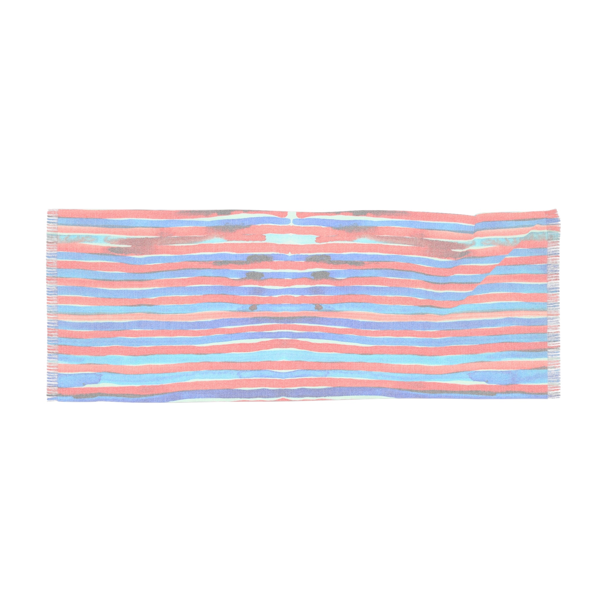 Red Blue Neon Watercolor Stripe Lightweight Scarf