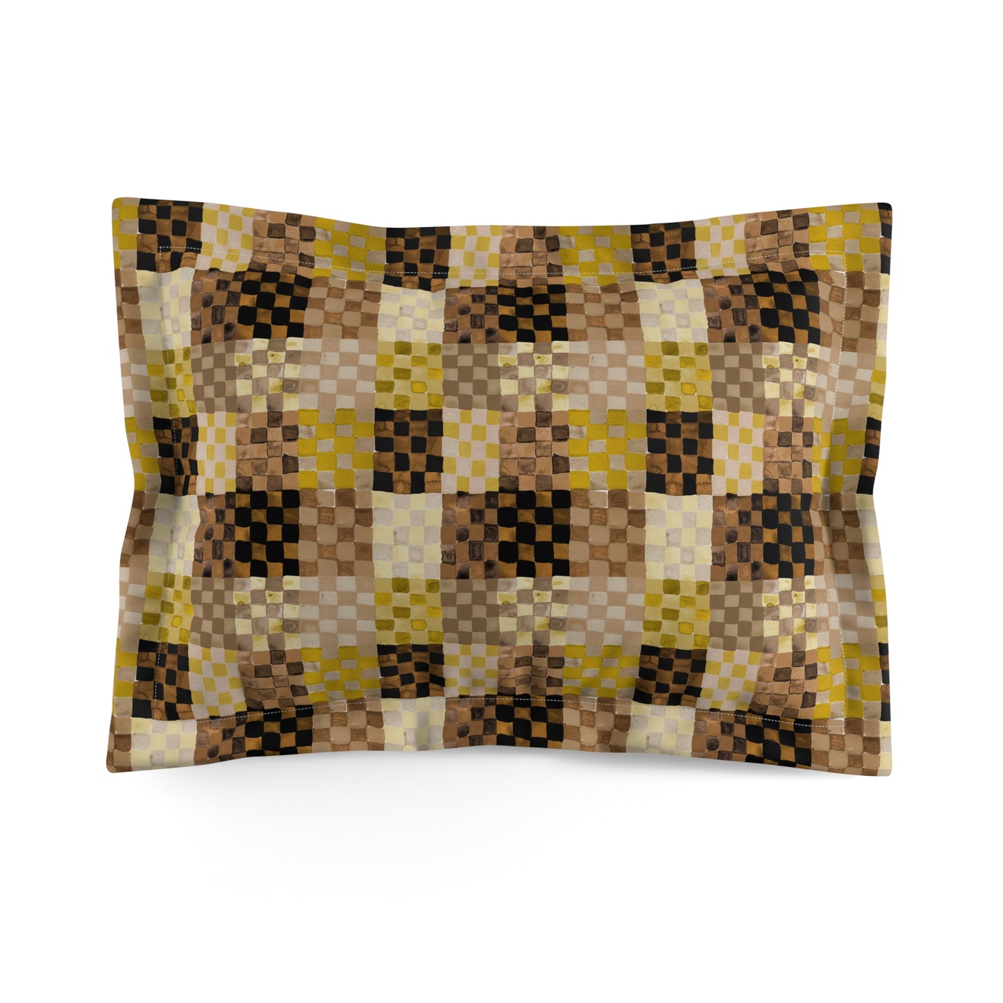 Neutral Checkerland Microfiber Pillow Sham