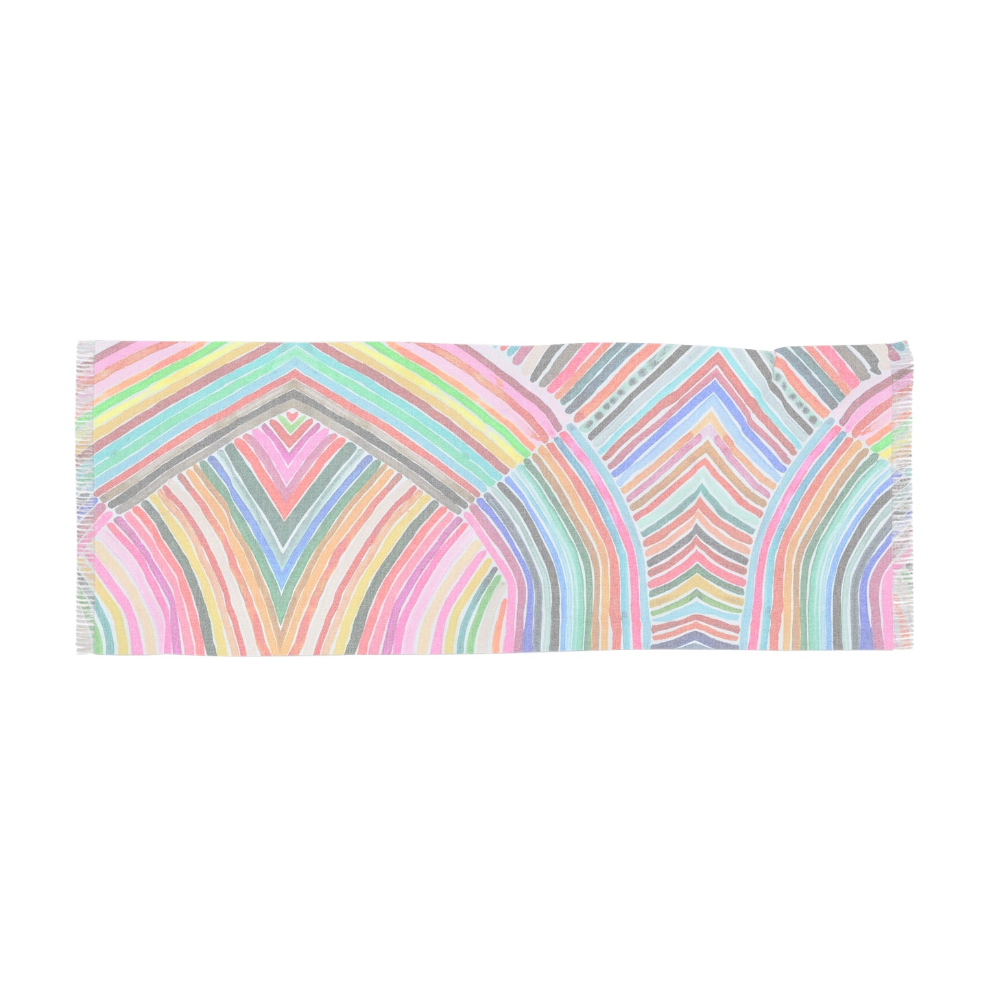 Rainbow 2 Watercolor Stripe Lightweight Scarf