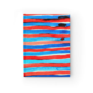 Neon Blue + Red Candy Stripe Journal