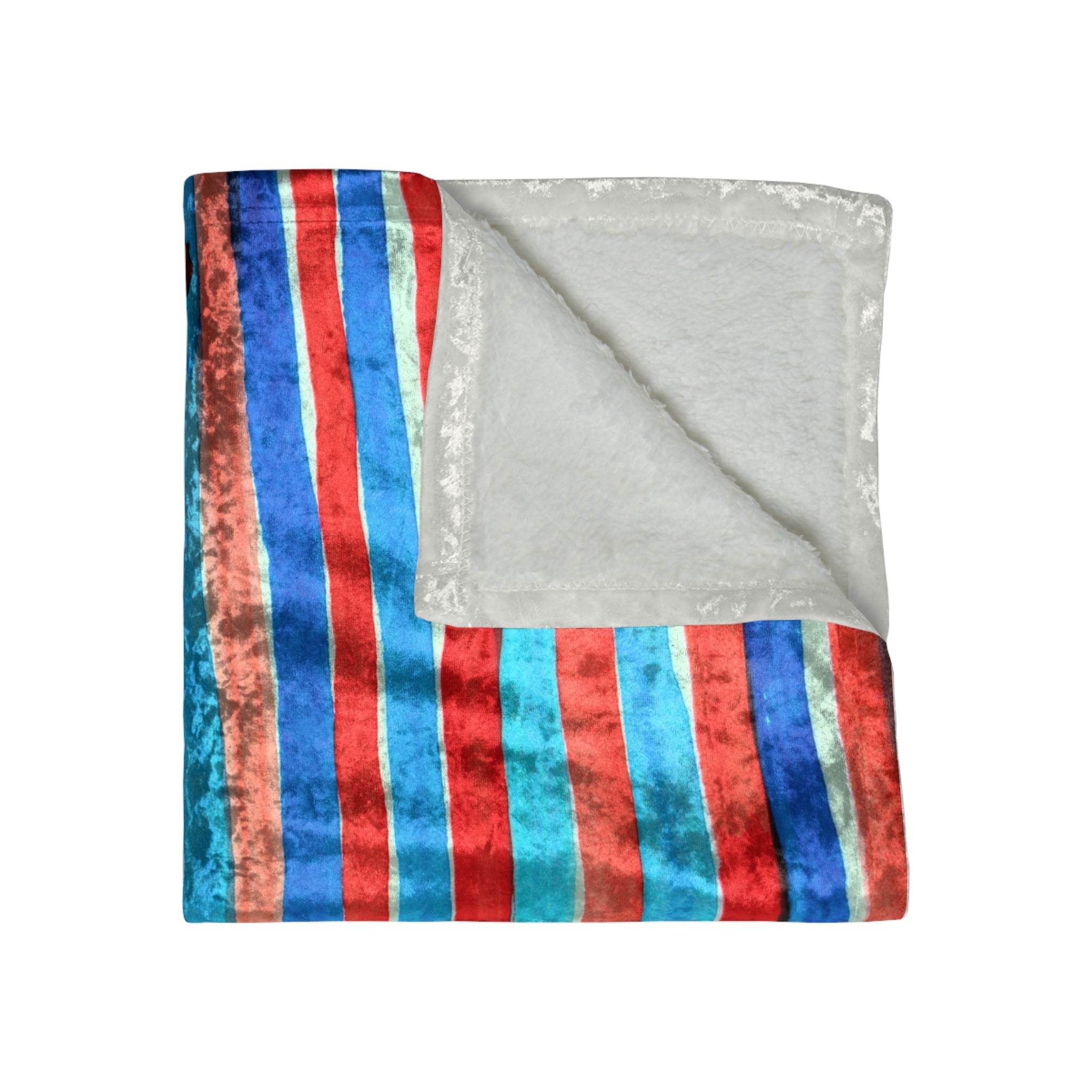 Candy Stripe Crushed Velvet Throw