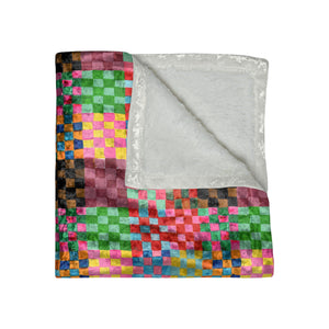 Checkerland Crushed Velvet Throw