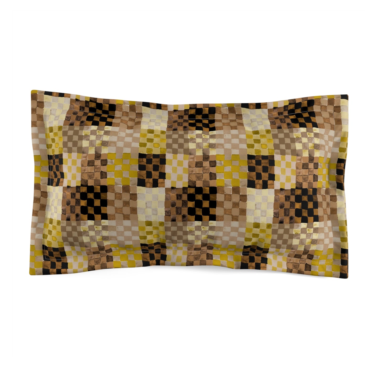 Neutral Checkerland Microfiber Pillow Sham