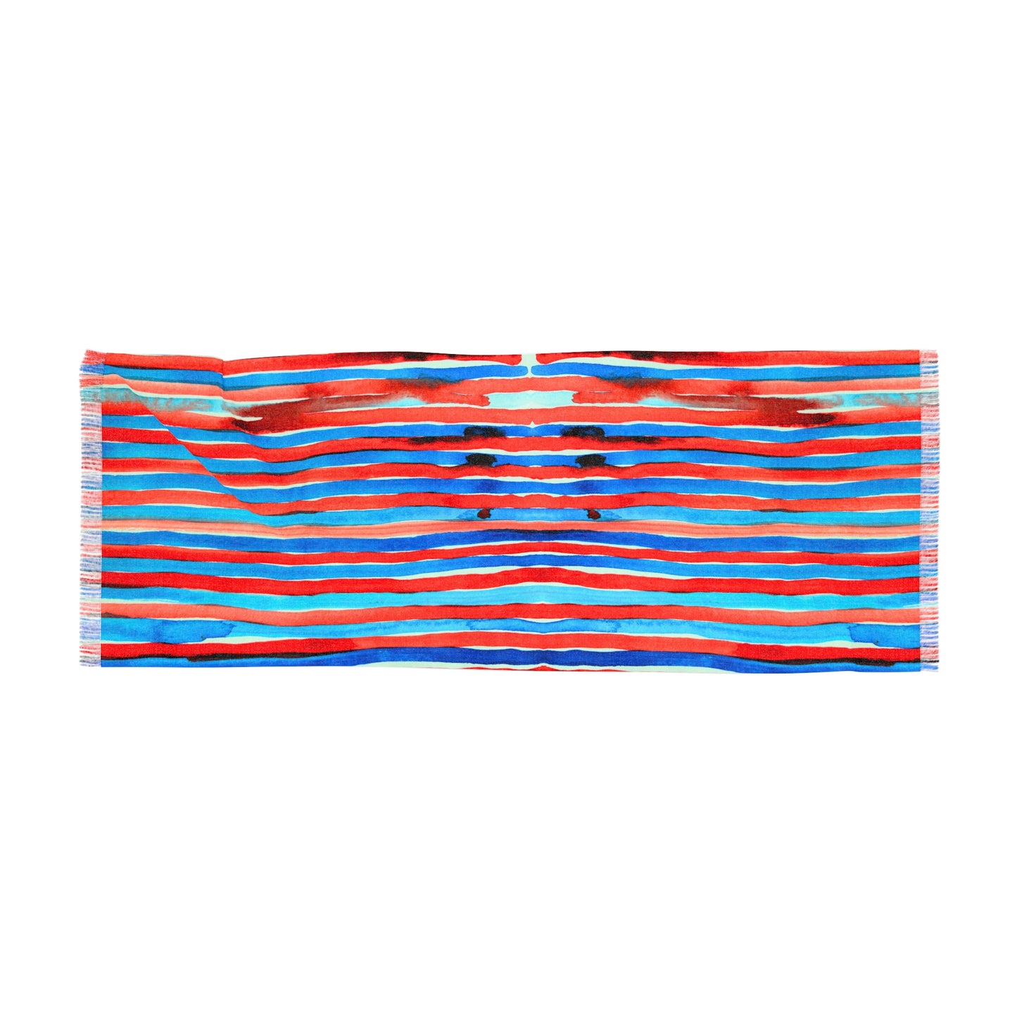 Red Blue Neon Watercolor Stripe Lightweight Scarf