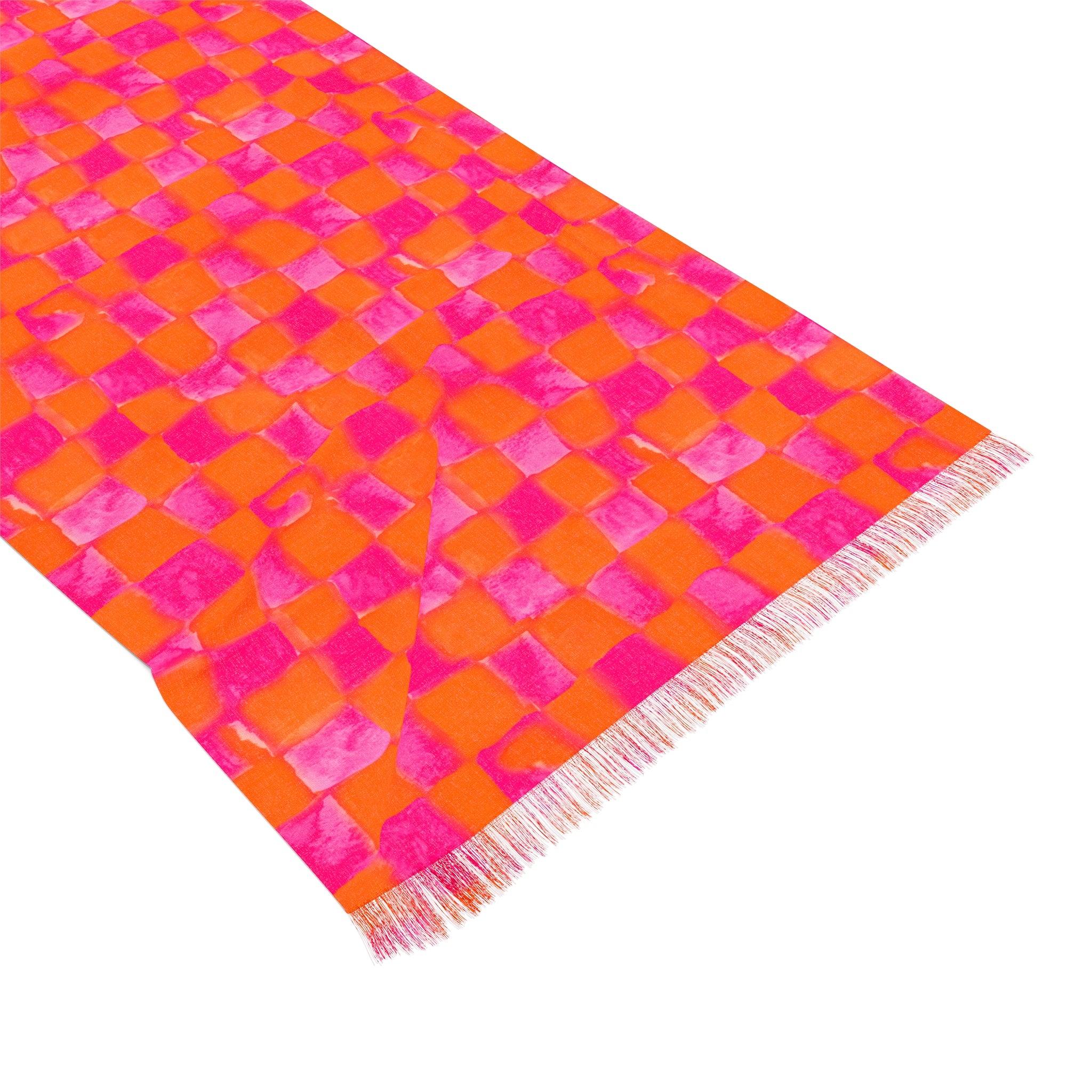 Grapefruit Checkerland Lightweight Scarf