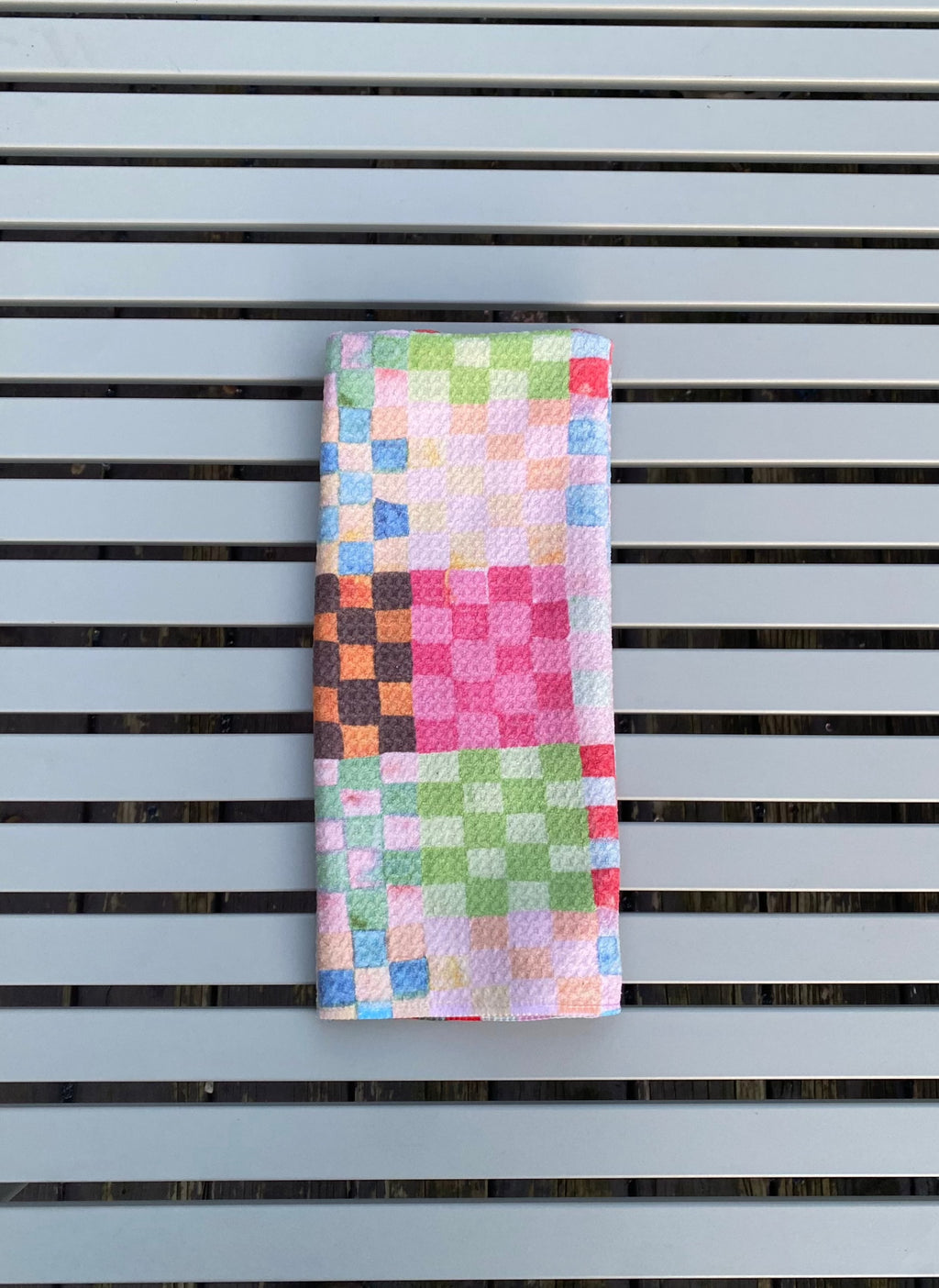 Pastel Checkerland Microfiber Tea Towel
