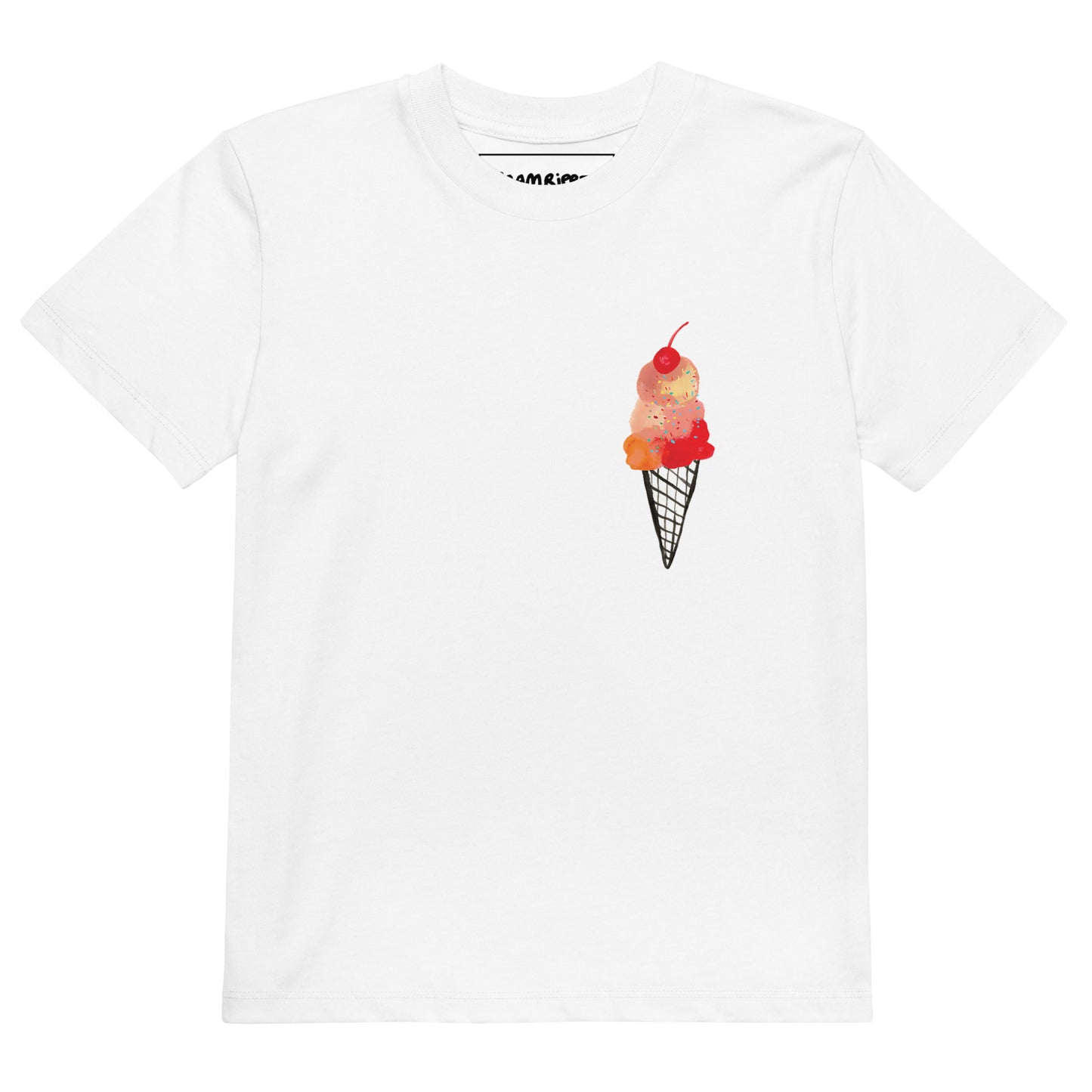 Kids 'Cherry On Top' Ice Cream Organic Cotton T-Shirt