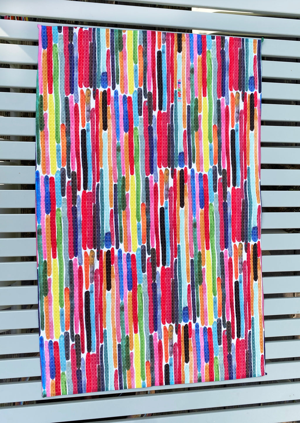 Rainbow Bricks Microfiber Tea Towel