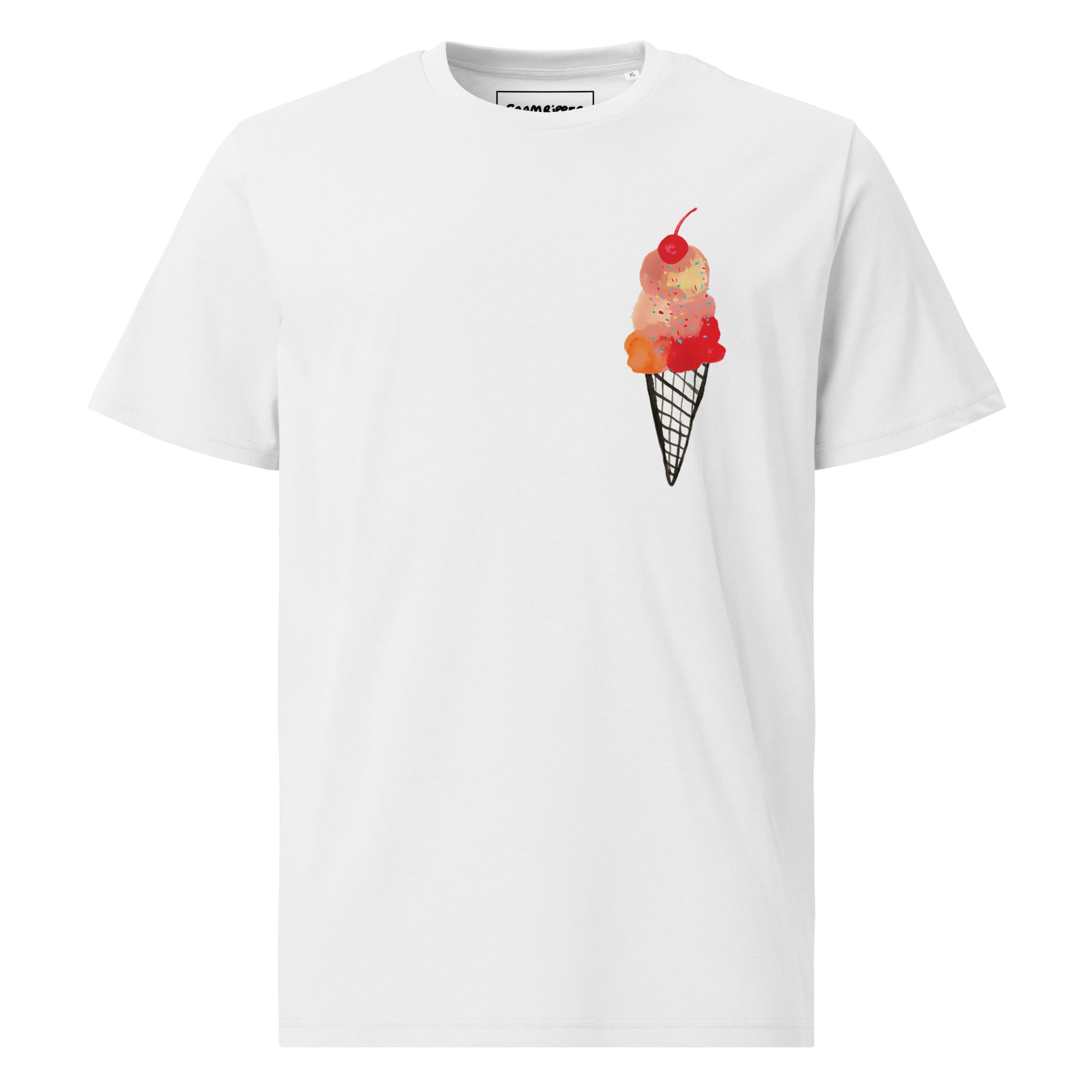 Adult 'Cherry on Top' Ice Cream Organic Cotton T-Shirt