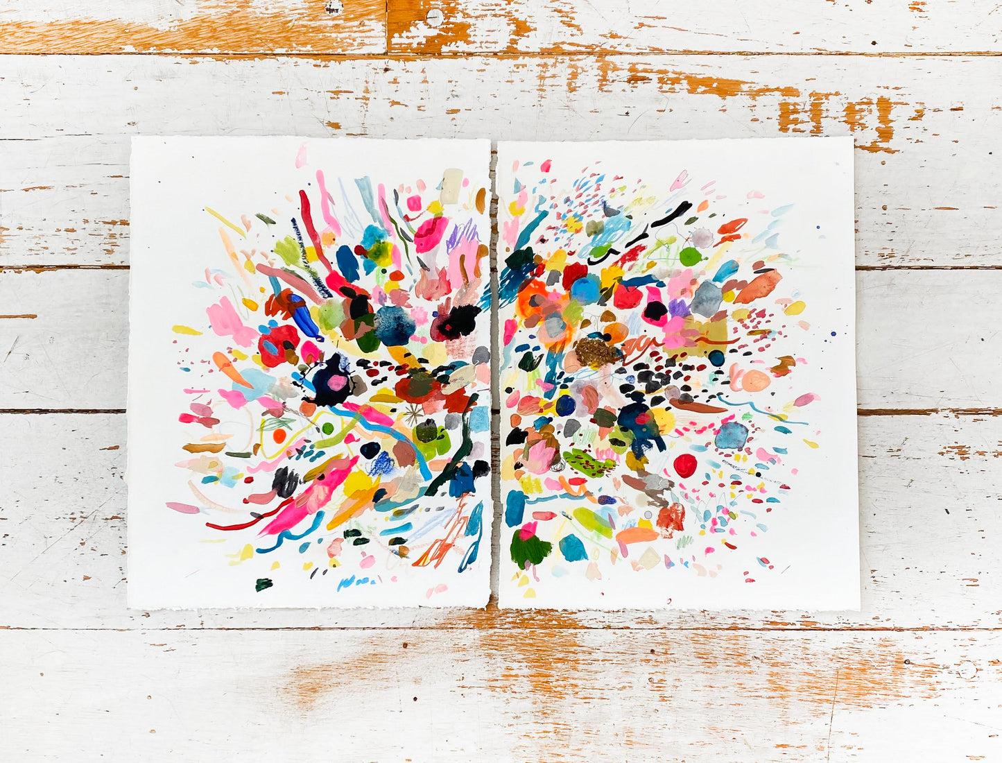 "Untitled" Original Painting (Diptych) #3302