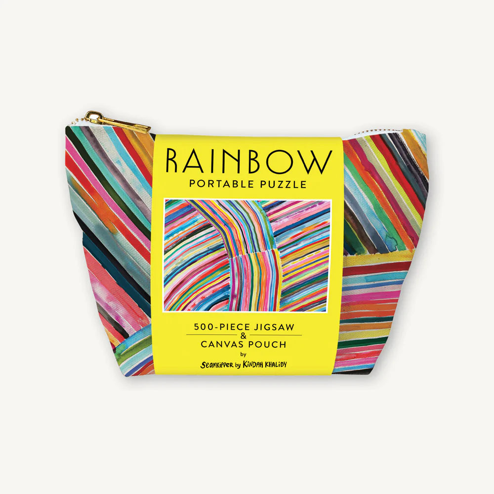 Rainbow Portable Puzzle 500-Piece Jigsaw & Canvas Pouch