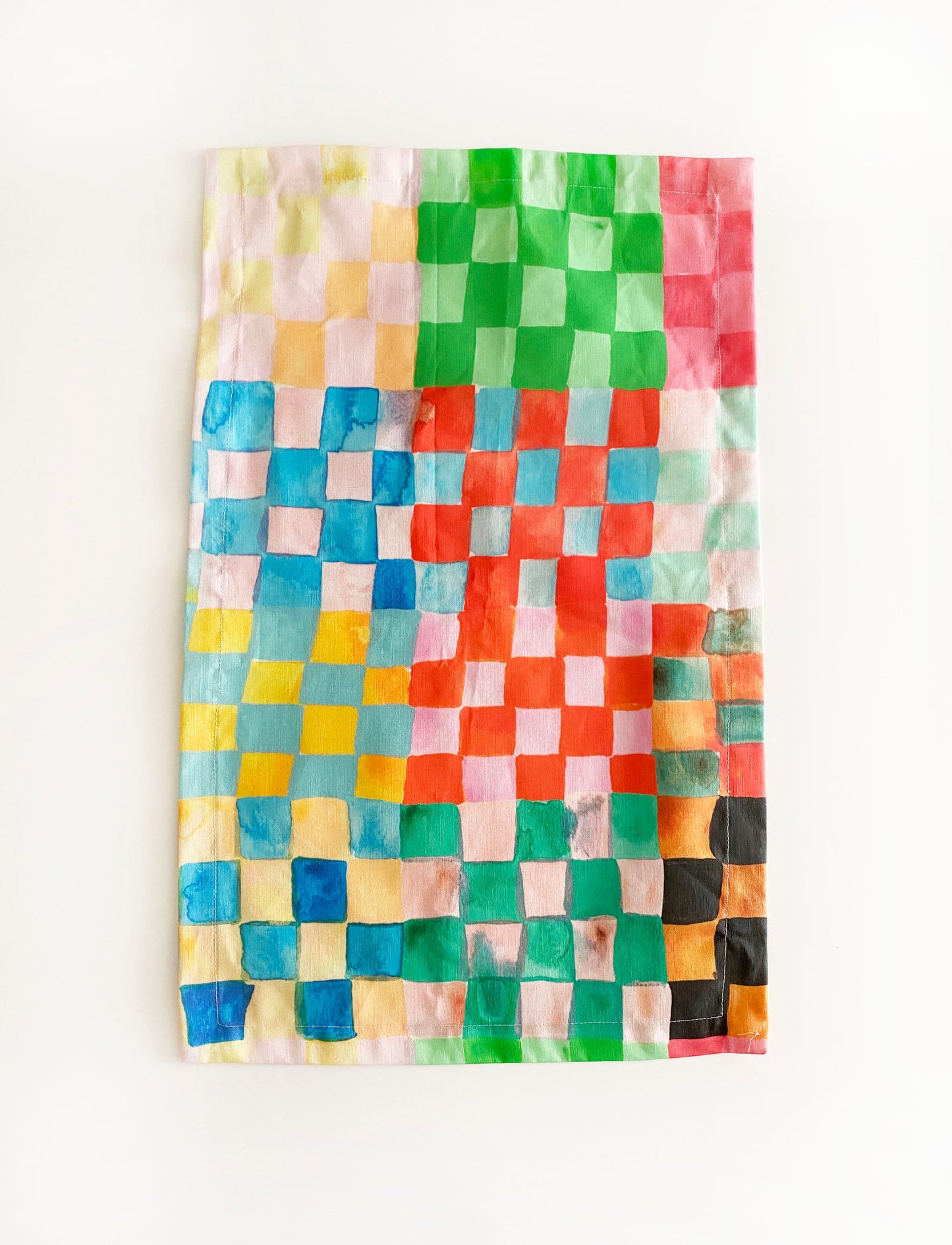 Pastel Checkerland Tea towel