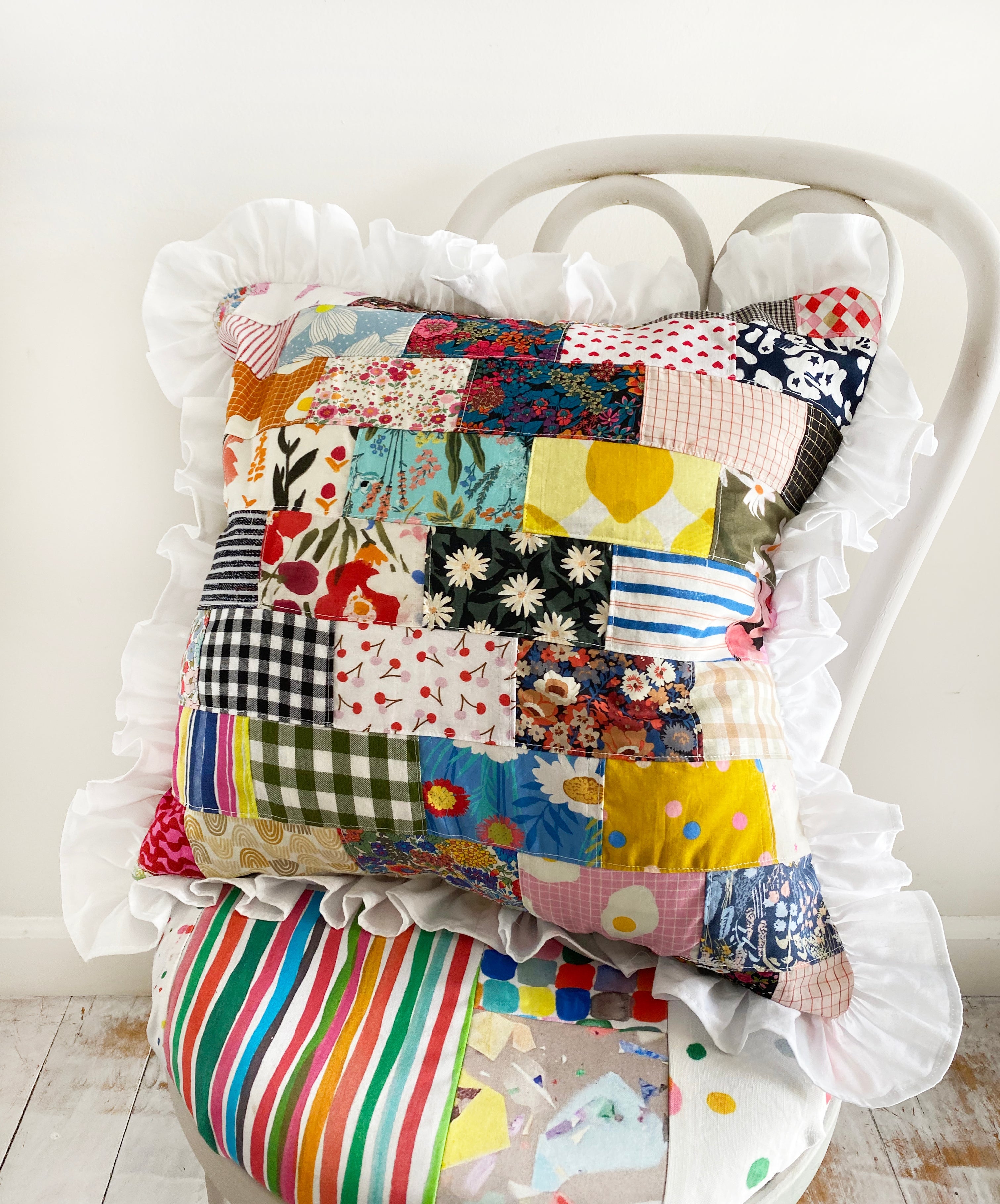 Yours Truly Patchwork Pillow