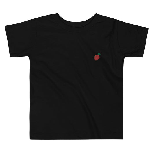 Strawberry Embroidered Toddler Short Sleeve Tee