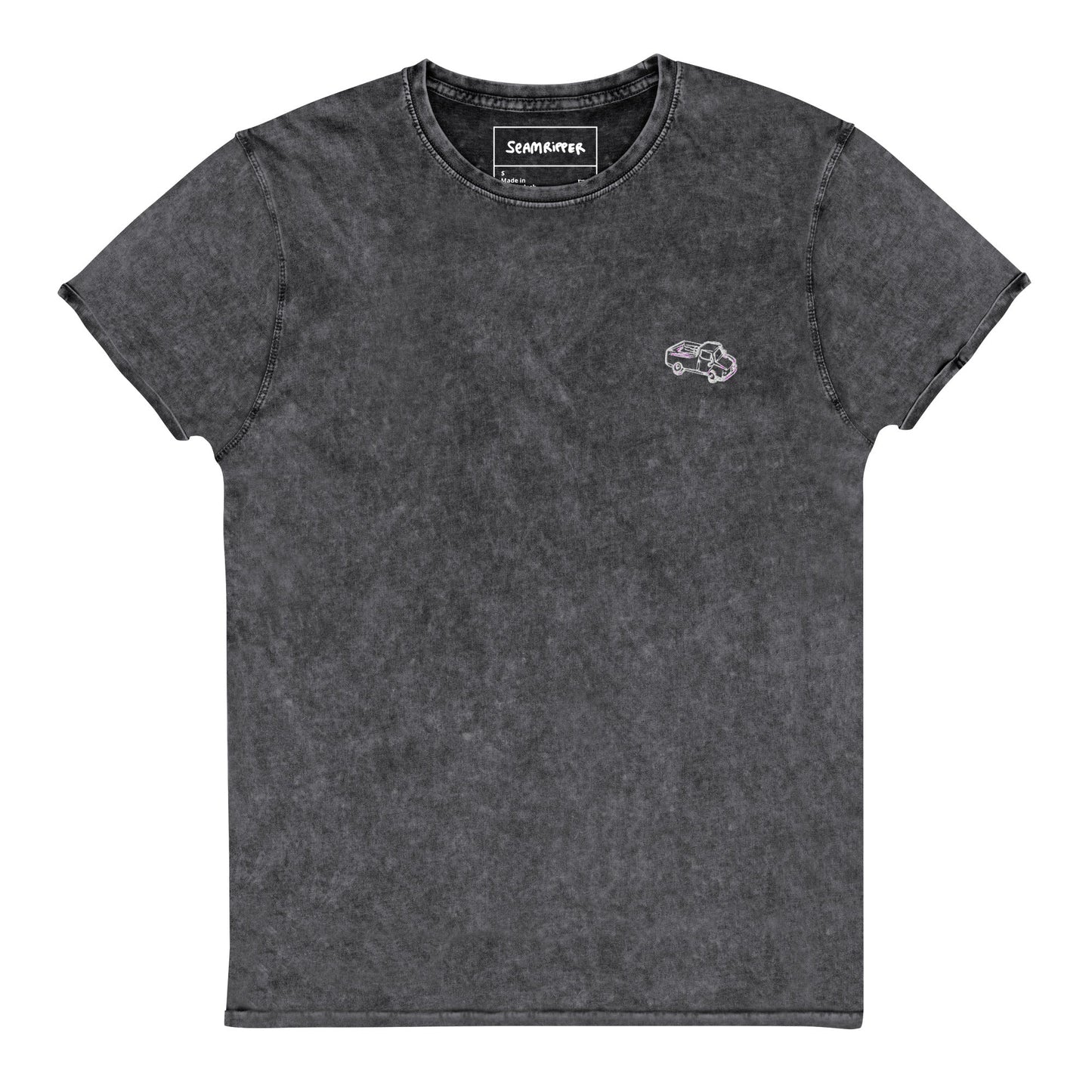 Truck Embroidered Denim T-Shirt