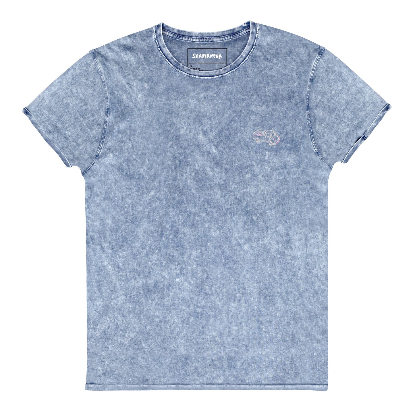 Truck Embroidered Denim T-Shirt