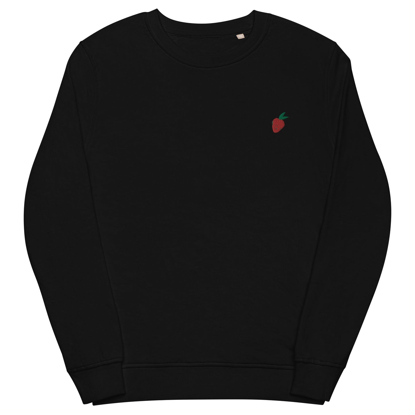 Strawberry Embroidered Organic Crewneck Sweatshirt