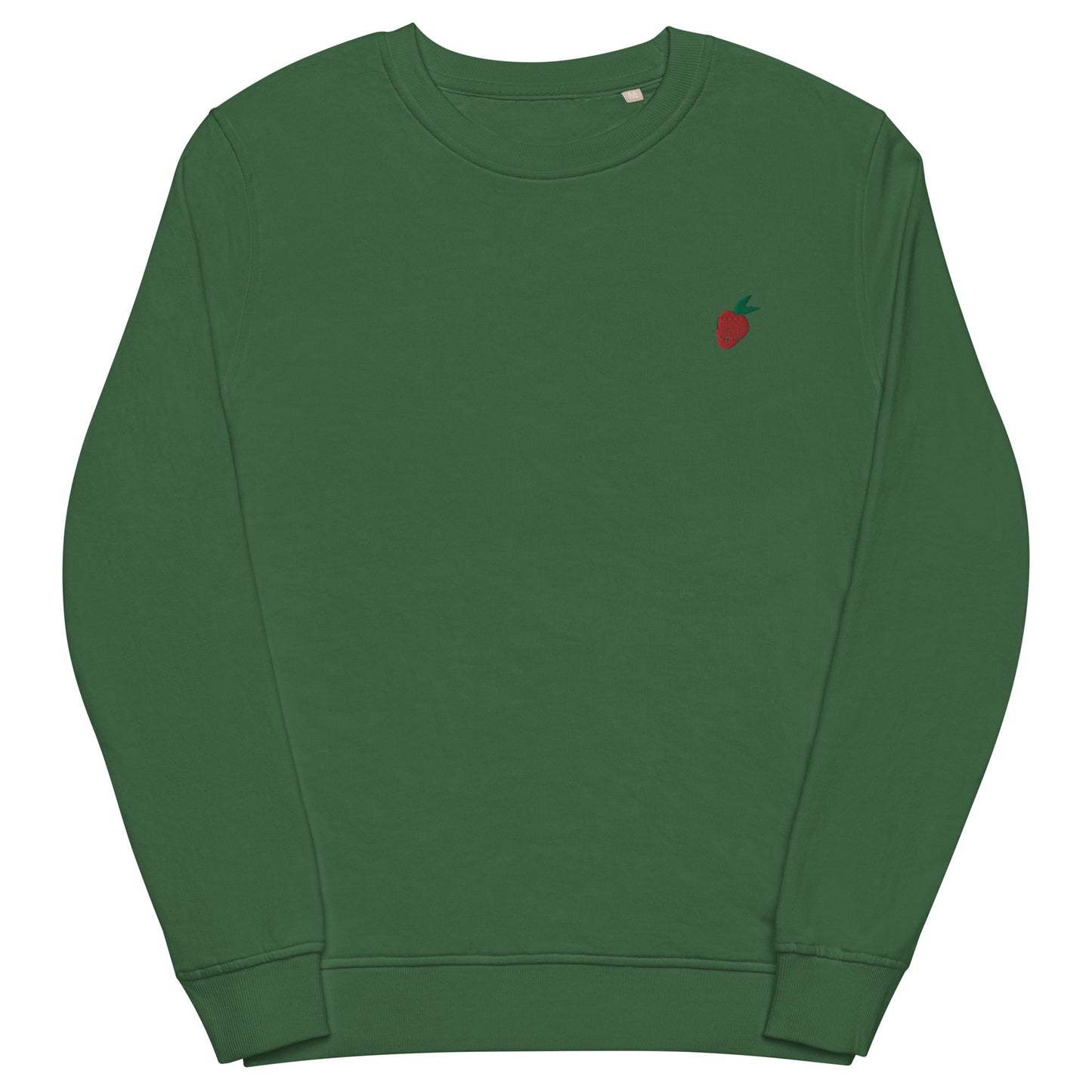 Strawberry Embroidered Organic Crewneck Sweatshirt