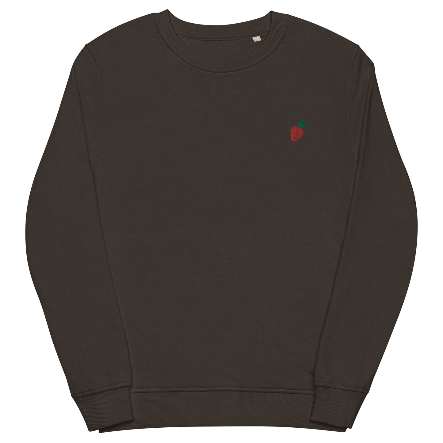 Strawberry Embroidered Organic Crewneck Sweatshirt