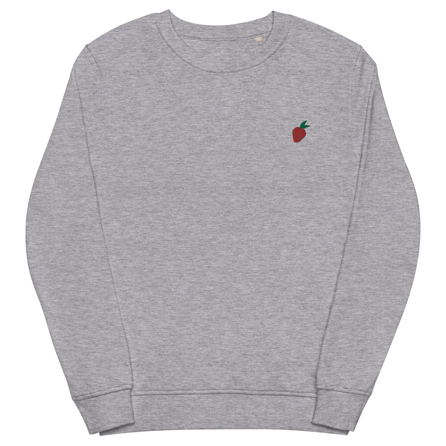 Strawberry Embroidered Organic Crewneck Sweatshirt