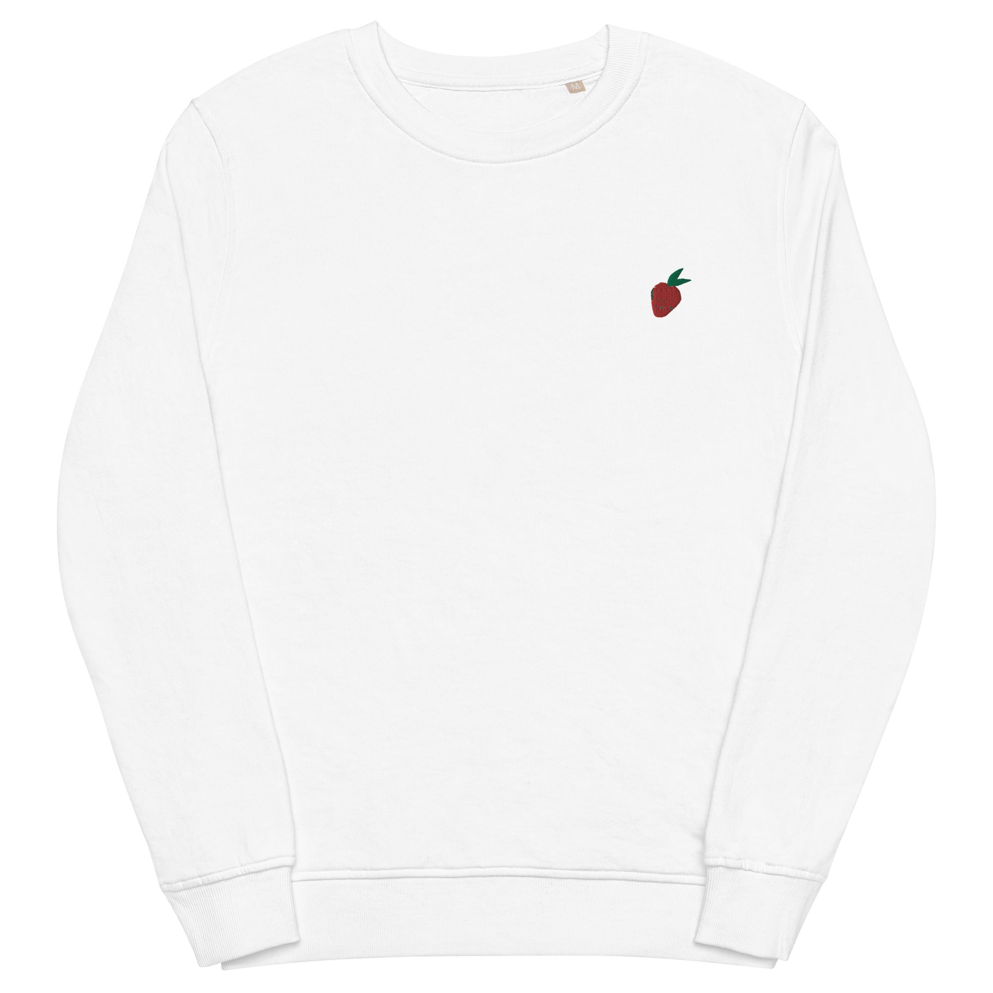 Strawberry Embroidered Organic Crewneck Sweatshirt