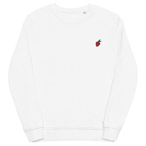 Strawberry Embroidered Organic Crewneck Sweatshirt